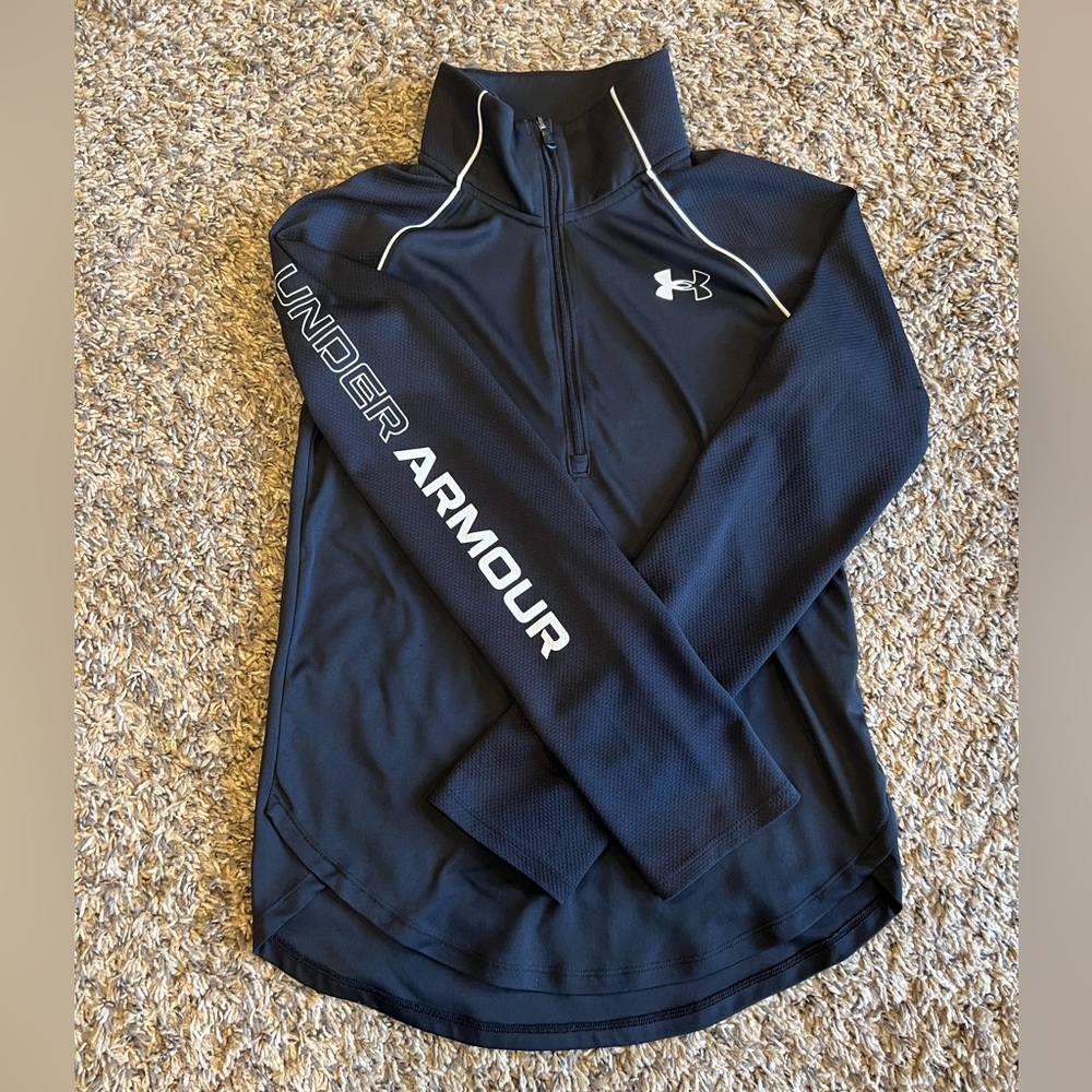 Underarmour Youth Large Black 1/4 zip pullover